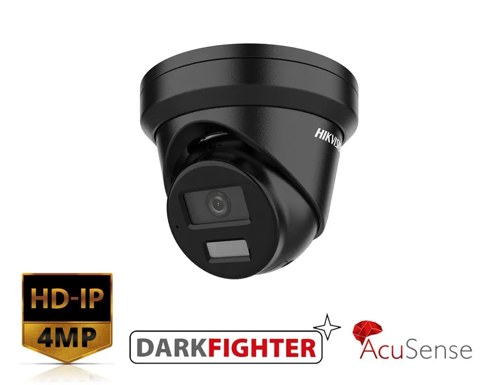 Hikvision DS-2CD2346G2H-IU 4 MP DarkFighter Fixed Turret Network Camera – Black (2.8 mm)