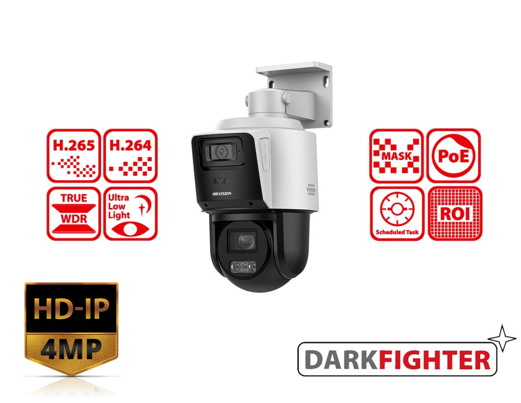 Hikvision DS-2SE3C404MWG-E/14 TandemVu 4 MP + 4 MP PoE PTZ Network Camera