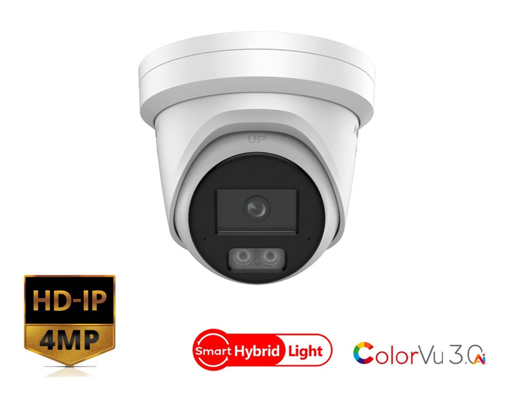 Hikvision DS-2CD2347G3-LI2UY 4 MP ColorVu Smart Hybrid Light Turret Camera (2.8 mm)