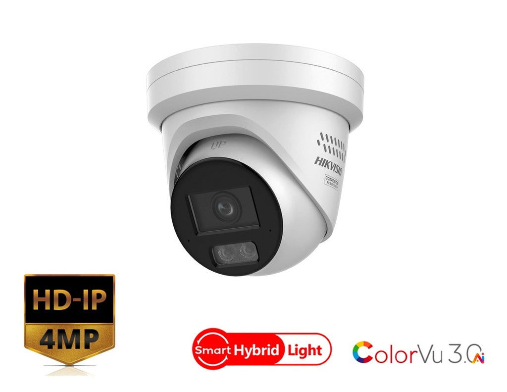 Hikvision DS-2CD2347G3-LIS2UY/SL 4 MP ColorVu Active-Deterrence Turret Camera (2.8 mm)