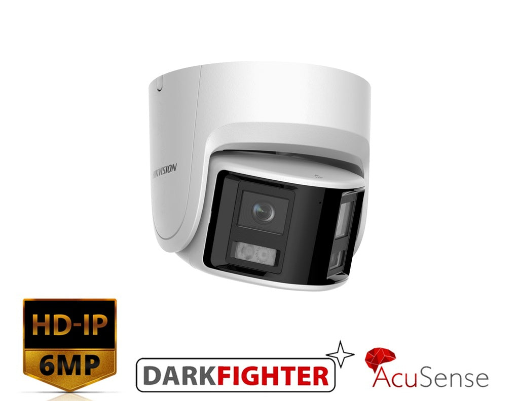 Hikvision DS-2CD2366G2P-ISU/SL 6 MP Panoramic AcuSense Active-Deterrence Turret Camera