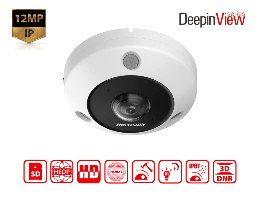 Hikvision DS-2CD63C5G1-IVS 12 MP DeepinView Fisheye Network Camera (1.29 mm)