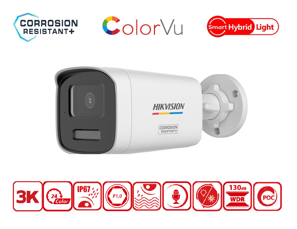 Hikvision DS-2CE12KF3T-LSYE 3K ColorVu Smart Hybrid Light Bullet Camera (2.8 mm)
