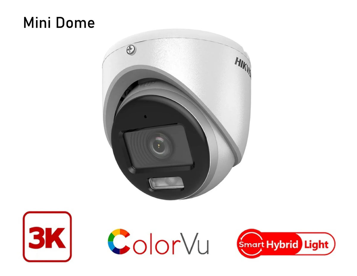 Hikvision DS-2CE70KF0T-LMFS 3K ColorVu Smart Hybrid Light Mini Dome Camera