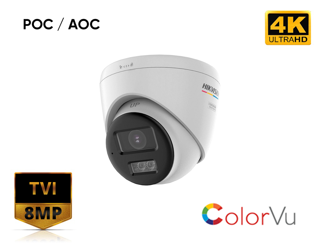 Hikvision DS-2CE72UF3T-LSYE 8 MP ColorVu Smart Hybrid Light Turret Camera (2.8 mm)