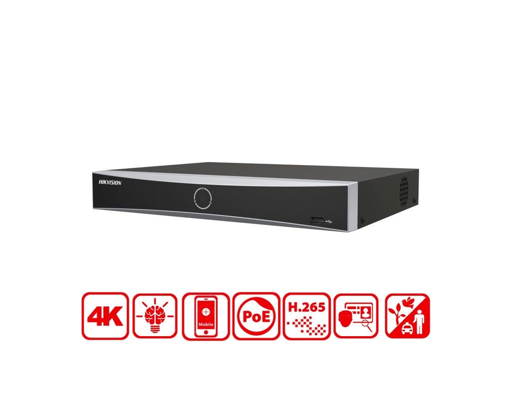 DS-7604NXI-K1/4P(D) - Hikvision 4-ch PoE 1U K Series AcuSense 4K NVR product image