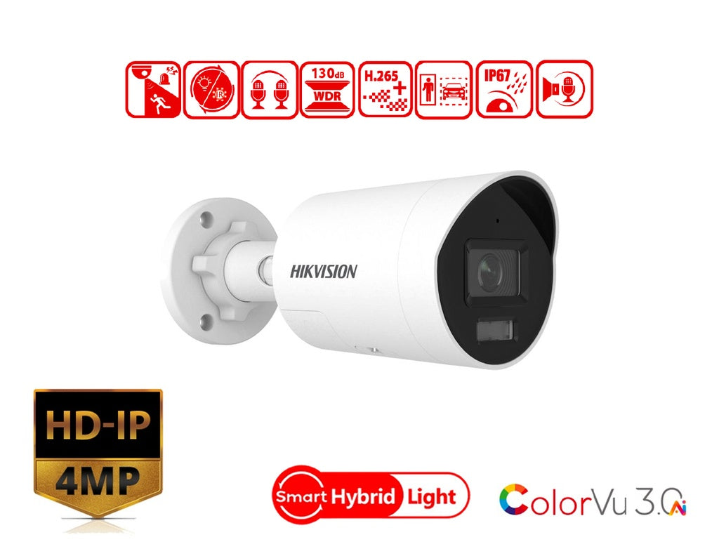 Hikvision DS-2CD2047G3-LI2UY/SL(2.8mm) 4 MP ColorVu Active-Deterrence Mini Bullet Camera product image