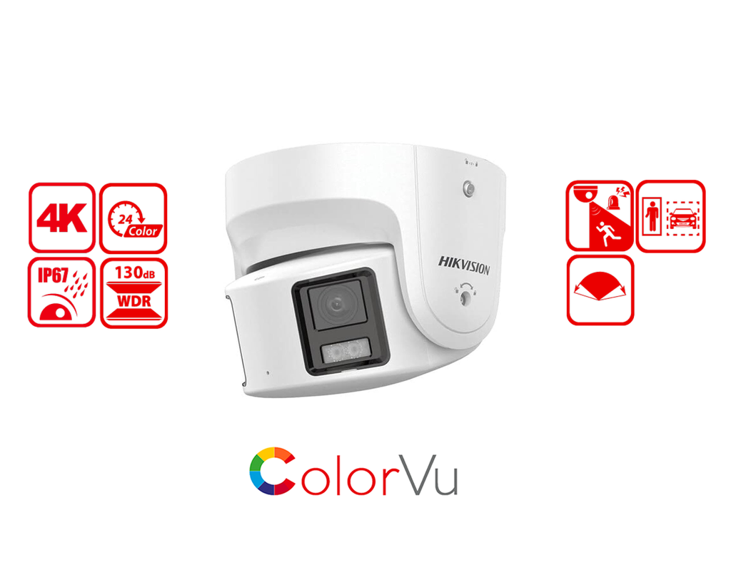 Hikvision DS-2CD2387G2P-LSU/SL(4MM)(C) 8 MP Panoramic ColorVu Turret Network Camera product image