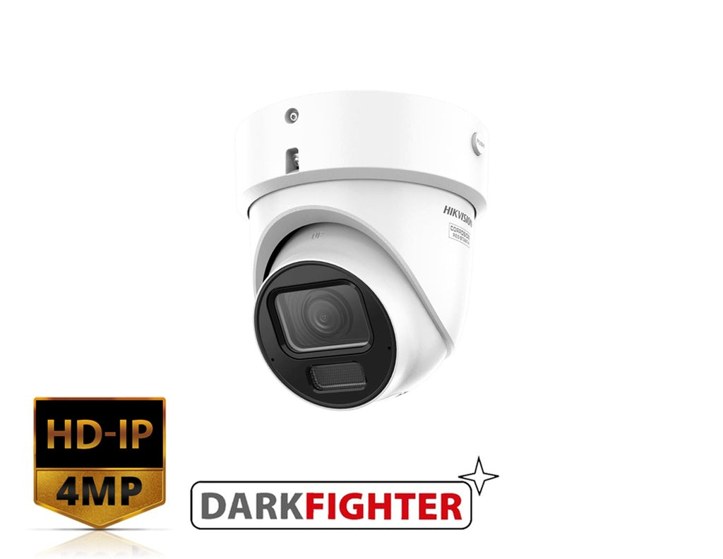 Hikvision DS-2CD2H46G2H-IZSY 4 MP DarkFighter Motorised Varifocal Turret Network Camera product image