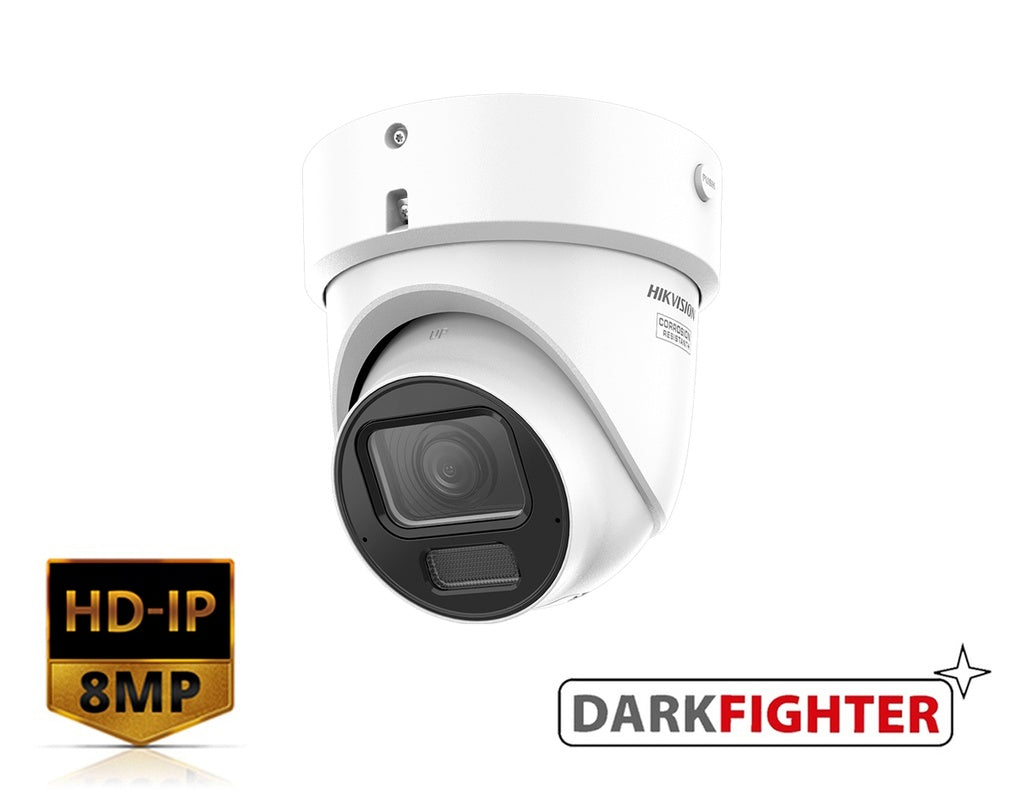 Hikvision DS-2CD2H86G2H-IZSY 8 MP DarkFighter Motorised Varifocal Turret Network Camera product image