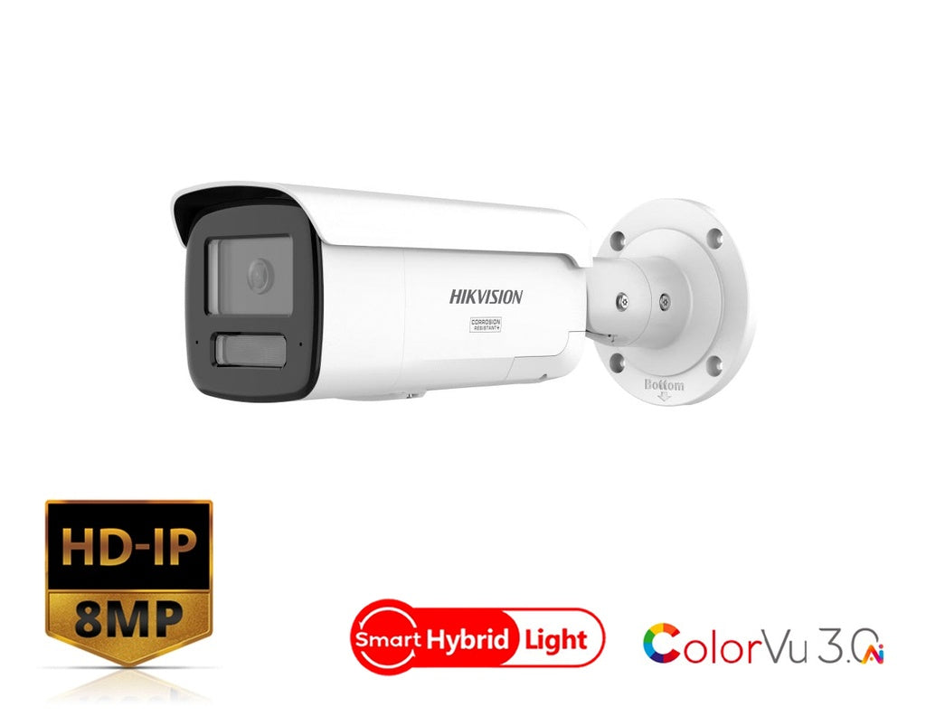 Hikvision DS-2CD2T87G3-LIS2UY/SL(2.8mm) 8 MP ColorVu Active-Deterrence Bullet Network Camera product image