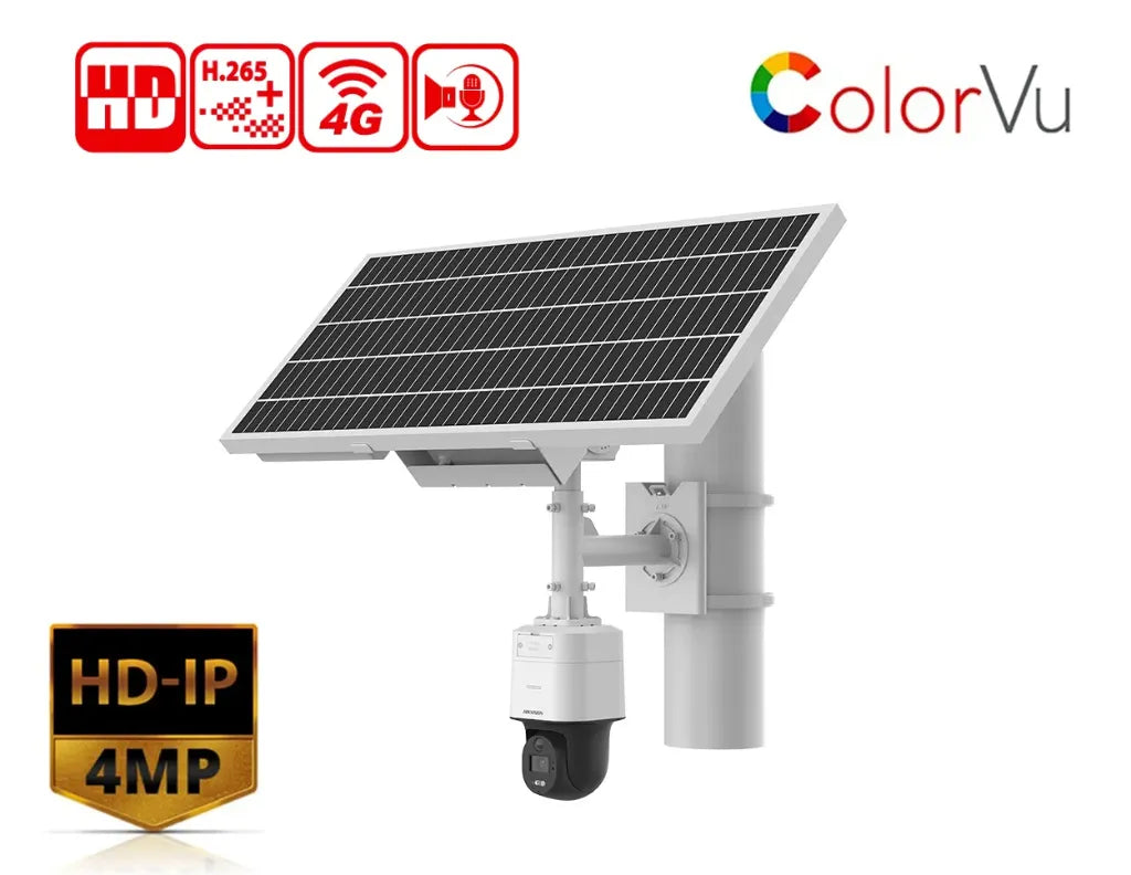Hikvision DS-2XS3Q47G1-LDH/4G/C18S40-4MM 4 MP ColorVu Solar-Powered 4G PT Camera System product image