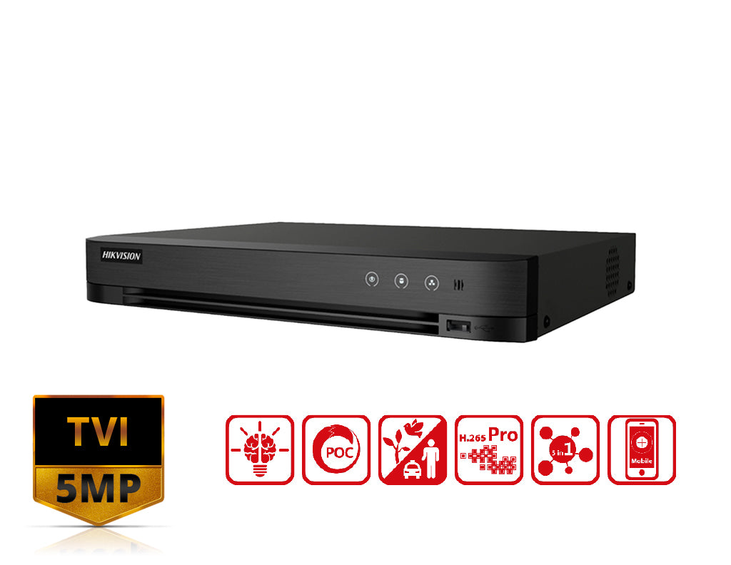 iDS-7204HUHI-M1/PXT - Hikvision 4-ch 5 MP 1U H.265 AcuSense POC DVR product image