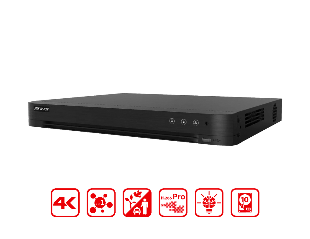 iDS-7208HTHI-M2/XT - Hikvision 8-ch 4K 1U H.265 AcuSense DVR product image