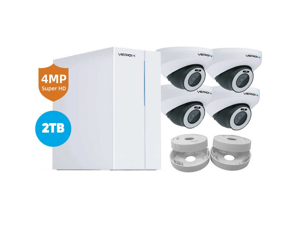 Verox RVIPKIT1/2TB HD-IP Plug-and-Play PoE CCTV Kit with 2TB Storage